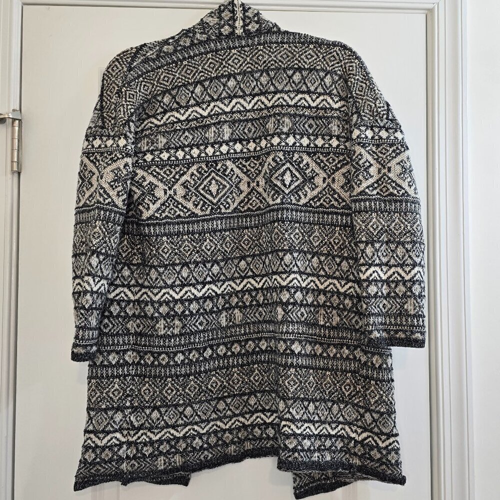 Lucky Brand Open Front Cardigan - Aztec Southwest Boho - Picture 2 of 4